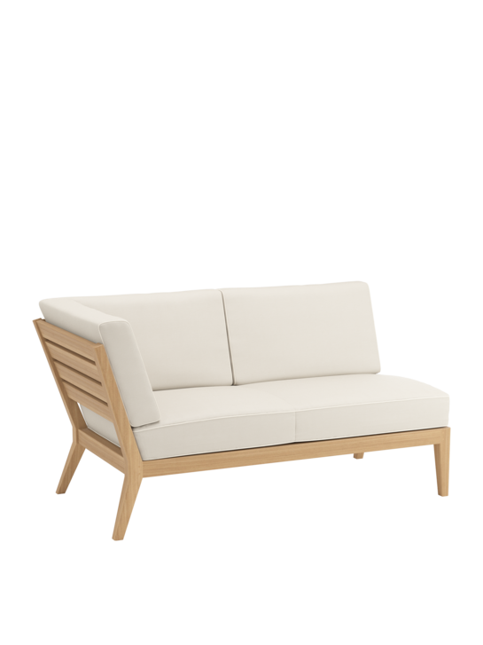 Valencia Lounge Chaise Longue with armrest right incl. cushions Linum/seams Pearl