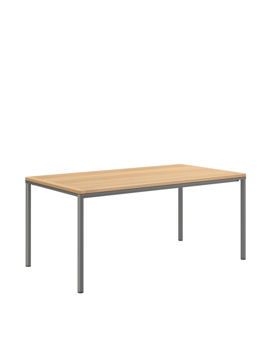 Portland Table Stainless Steel Graphite/Teak