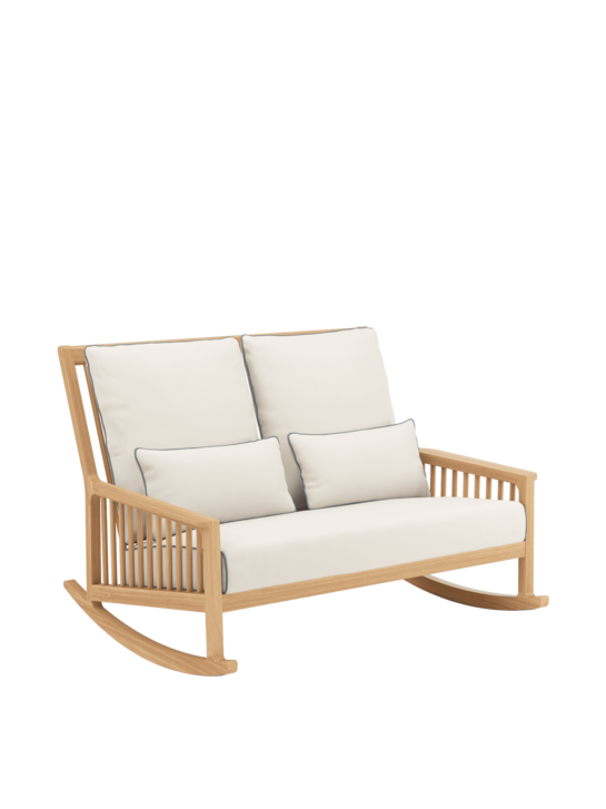 Newhaven Rocking Chair Two-Seater incl. cushions Linum/seams Indigo