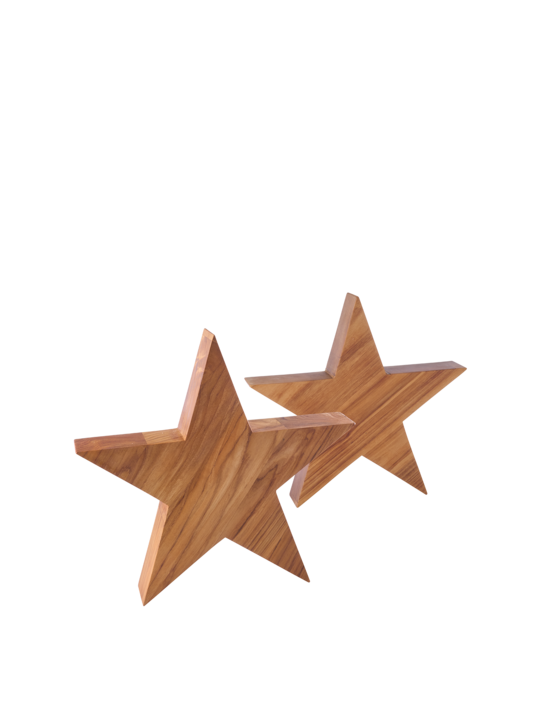 Teak Stars, Set of 2