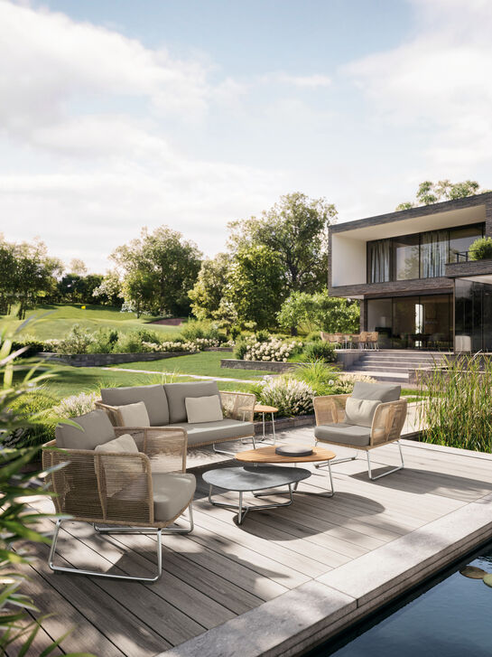 Amari Lounge Armchair incl. cushions Stone