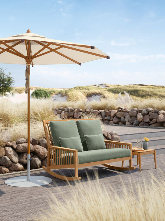 Newhaven Rocking Chair Two-Seater incl. cushions Mineral/seams Linum