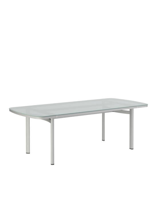 Temper Table Anodised Aluminium/Glass